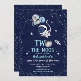 Convite Foguete Astronauta de Festa Espacial Exterior em