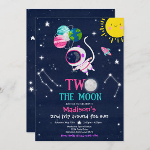 Convite Foguete do Astronauta do segundo aniversário Espac