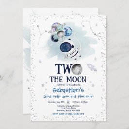 Convite Foguete do Astronauta do segundo aniversário Espac