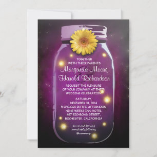 Convite Foguete e Casamento Whimsical Mason Jar