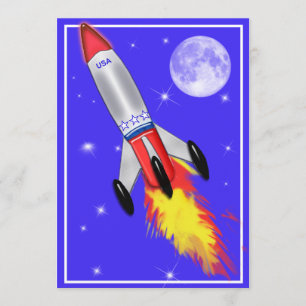 Convite Foguete Realmente Legal no Espaço