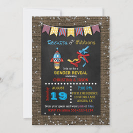 Convite Foguetes de quadro chalkboard ou fitas Revelação d
