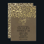 Convite Foil de Ouro Moderna, Foil Moderna, de 16 Partidos<br><div class="desc">Doce 16 Festa de Ouro Foil Moderna,  Chamadas de Kraft Rustic.</div>