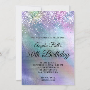 Convite Foil Iridescente e Aniversário Glitter Estimulant