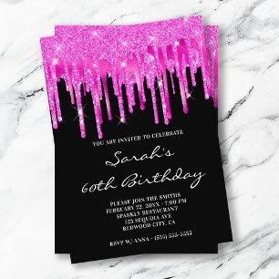 Convite Folha cor-de-rosa quente Cola de folhas preto 60.o