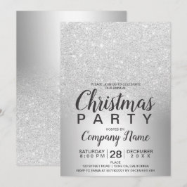 Convite Folha de cor prateada das sociedades de Natal