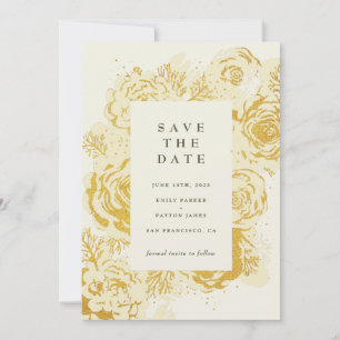 Convite Folha de FAUX de Dourados Blooms