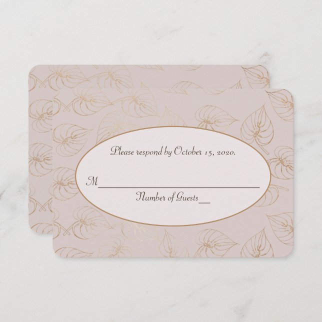 Convite Folha de folha de ouro Renovável de Vow Wedding RS (Frente/Verso)