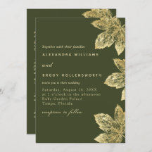 Folha De Folha Rústica Verde E Dourada, Tudo Em Um