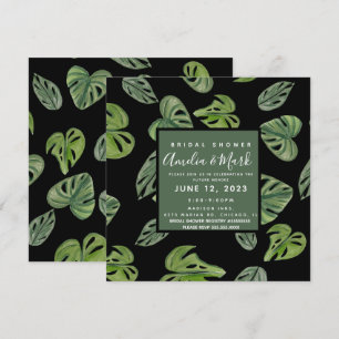 Convite Folha de Monstera Adansonii de Aquarela à Mão para
