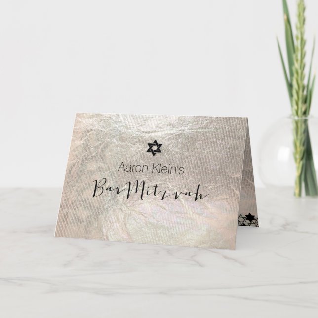 Convite Folha de na moda do bar PixDezines mitzvah/faux (Frente)