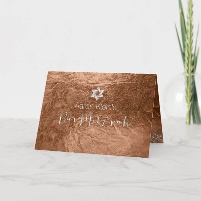 Convite Folha de na moda do bar PixDezines mitzvah/faux (Frente)