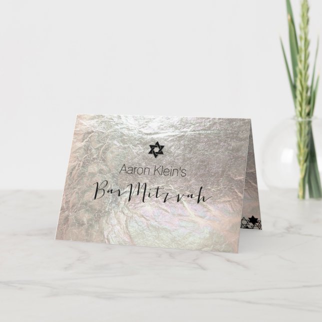 Convite Folha de na moda do bar PixDezines mitzvah/faux (Frente)