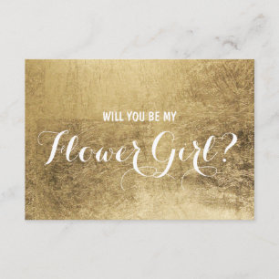 Convite Folha de ouro de luxo Você será minha florista