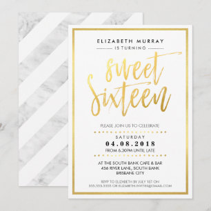 Convite Folha de ouro quente de 16 tendências e gotas de S