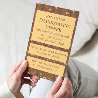 Convite Folha de outono Elegante