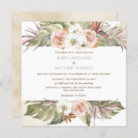 Folha de Palma Tropical Floral, Casamento Ao Largo