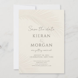 Convite Folha de Palma Tropical Mínima Salvar a Data