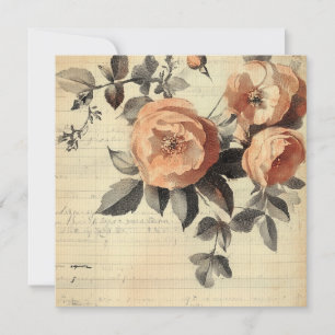 Convite Folha de papel de Diário de Lixo Rosa de Peachy