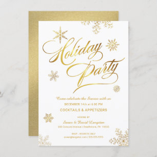 Convite Folha Dourado do falso do cocktail do feriado do