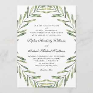 Convite Folha elegante   todos os pais que hospedam o