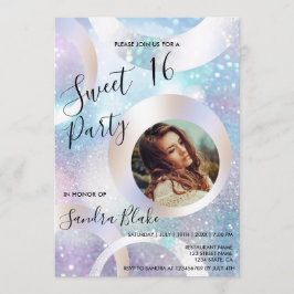 Convite Folha Holográfica Moderna Adicionar Sua Holografia