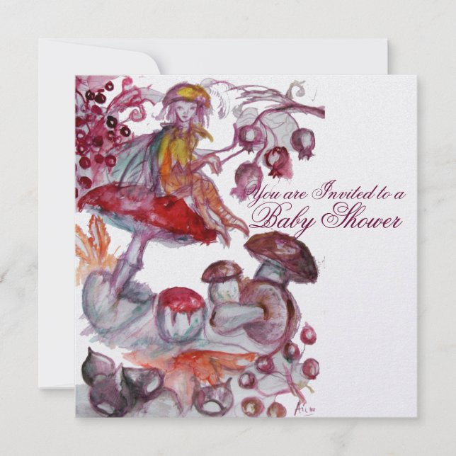 CONVITE FOLHA MÁGICA DO CHÁ DE FRALDAS DE COGUMELOS (Frente)