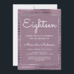 Convite Folha Metálica Lilac Décima Oitava Festa de aniver<br><div class="desc">Folha Metálica Lilac Roxa 18º Convite. Este convite é perfeito para uma Festa de aniversário Lilac e Silver Foil Themed Girl que faz 18 anos. Entre em contato com o designer para obter itens correspondentes.</div>