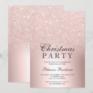 Convite Folha metálica Rosa dourada ombre folha de ouro N