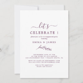 Convite Folha Mínima | Berinjela "Vamos Celebrar"