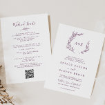 Convite Folha mínima | Casamento de EggPlant Weekend Event<br><div class="desc">Este convite de casamento para eventos de fim de semana de berinjela de folha é perfeito para um casamento de boho. A design apresenta uma simples silhueta verde folha em uma cor roxa escura romântica com estilo minimalista de jardim boêmico. Salve o papel, incluindo a programação de fim de semana...</div>