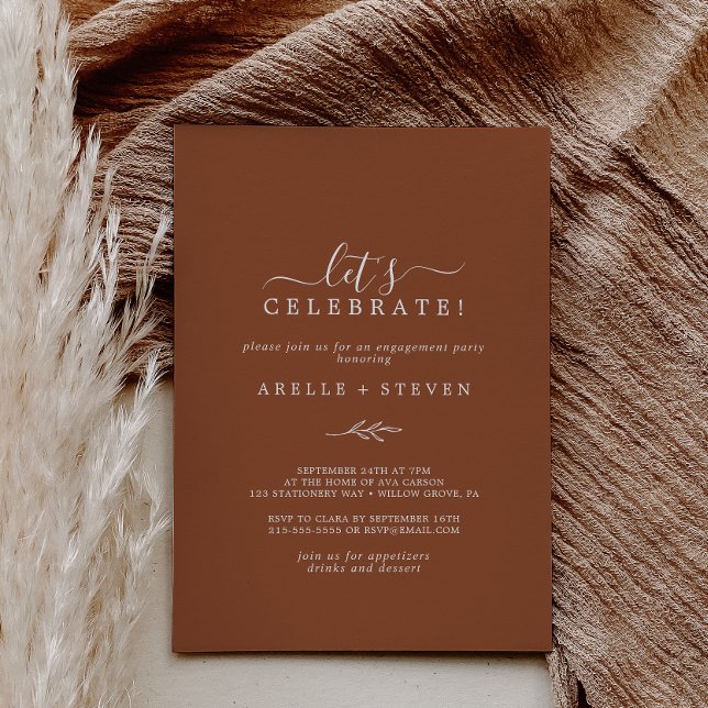 Convite Folha mínima | Celebração do Vamos Terracotta (Criador carregado)