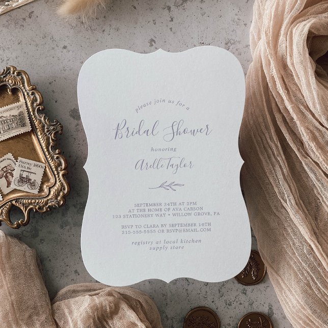 Convite Folha mínima | Chá de panela púrpura poeirento (Criador carregado)