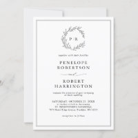 Folha Mínima Preta e Branca Tudo em Um Casamento