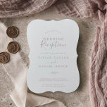 Convite Folha mínima | Recepção de casamento rosa pálido<br><div class="desc">Este mínimo de recepção de casamento rosa-pincelada é perfeito para uma elegante festa de elopemento poste. A design apresenta uma simples silhueta verde em rosa claro e pincelado com estilo clássico minimalista. As placas RSVP são vendidas separadamente ou você pode adicionar informações RSVP à parte traseira da placa.</div>