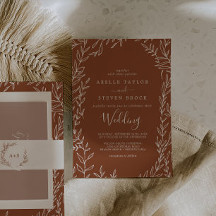 Convite Folha mínima   Terracotta Wedding