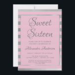 Convite Folha rosa e prateada Doce 16 Aniversário<br><div class="desc">Glama das Folhas Rosa e Prateada Doce Dezesseis Convites de aniversário para uma 16ª celebração da festa de aniversário. Este convite moderno é perfeito para uma Festa de aniversário Pink e Silver Girly Sweet 16. Entre em contato com o designer para obter itens correspondentes personalizados.</div>