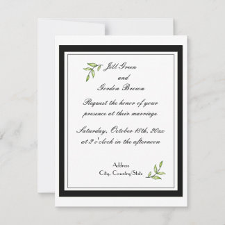 Convite Folha Simplesmente Verde Casamento
