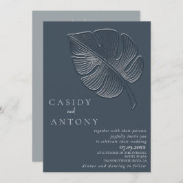 Convite Folha tropical emboscada, simples e gentil, tudo e