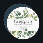 Convite Folha Verde Moderna Bat Mitzvah ou Bar Mitzvah<br><div class="desc">Folha Verde Moderna Bat Mitzvah ou Bar Mitzvah Convite Linda Flores de Borgonha</div>