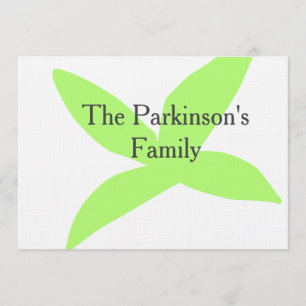 Convite Folha verde nome da família abstrato pastel retrô 