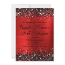 Folha vermelha escura 50 e aniversário fabuloso