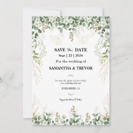 Convite Folhagem Botânica Encantada: Salve A Data