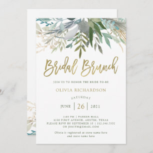 Convite Folhagem Chic  Bridal Brunch