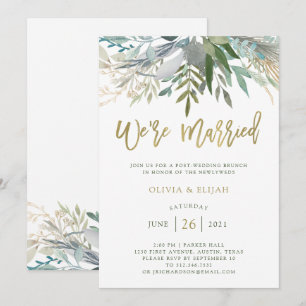 Convite Folhagem Chic   Estamos Casados