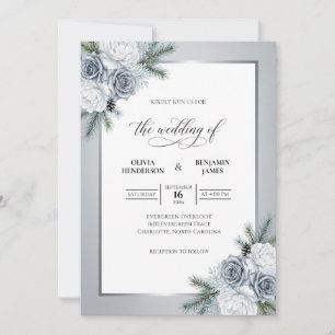 Convite Folhagem Cinza Pizarra Poeira Eucalipto Casamento
