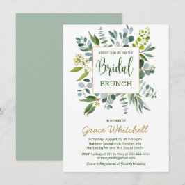 Convite Folhagem de água verde Bridal Brunch