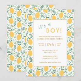 Convite Folhagem de Limão Amarelo-Cinto | CHÁ DE FRALDAS