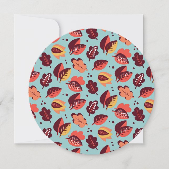 Convite Folhagem de outono retro elegante do comensal da (Frente)