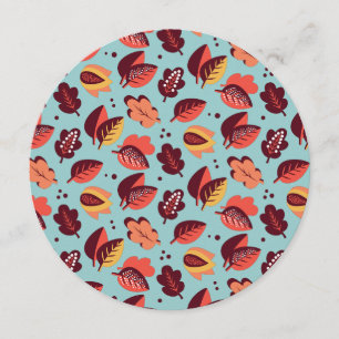 Convite Folhagem de outono retro elegante do comensal da